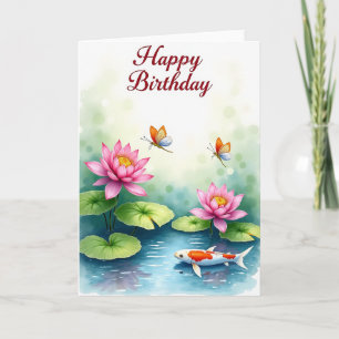 Sweet Birthday Water Garden Card