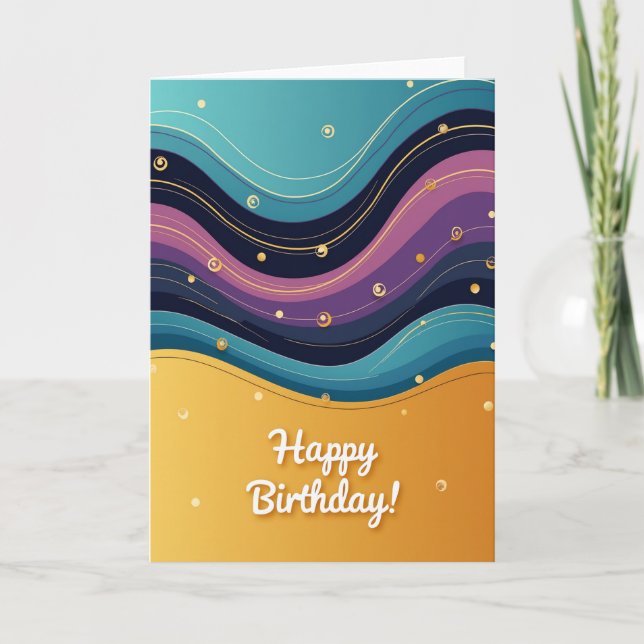 Sweet Birthday Wave Design Card (Front)