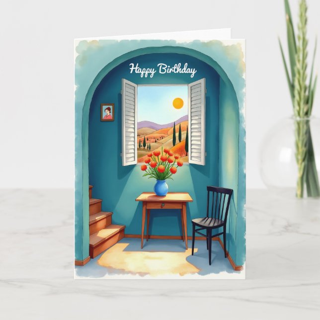 Sweet Birthday Window View Card (Front)