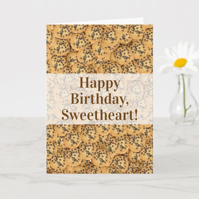 Sweet Birthday Wishes Chocolate Chip Cookie Card (Small Plant)