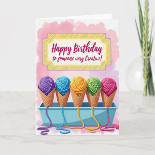 Sweet Birthday Yarn Cone Card