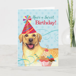 Sweet Birthday Yellow Lab Card