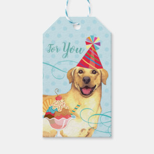 Sweet Birthday Yellow Lab Gift Tags