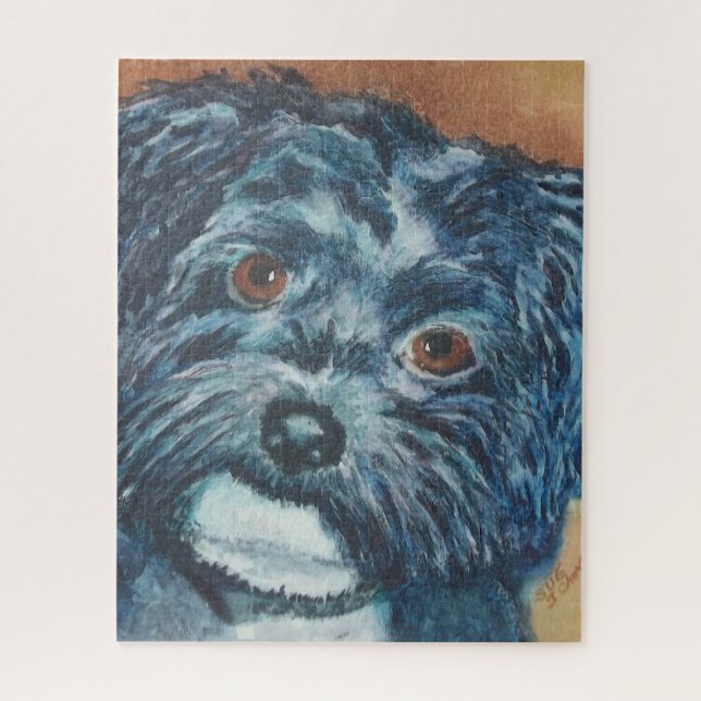 Sweet Black Havanese Puppy Jigsaw Puzzle (Vertical)