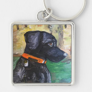 Sweet Black Lab Keychain by Willowcatdesigns