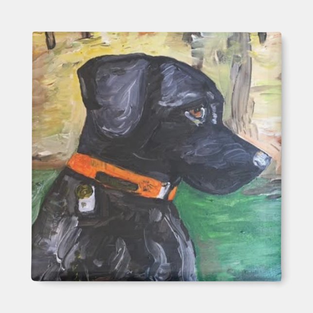 Sweet Black Lab Magnet by Willowcatdesigns (Front)