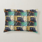 Sweet Black Lab painting on pillow