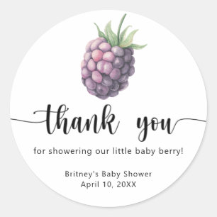 Sweet blackberry - thank you classic round sticker