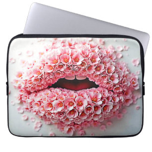 Sweet Bloom Lips Art Laptop Sleeve