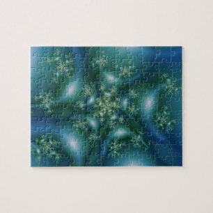 Sweet   Blue and Green Fractal Art Jigsaw Puzzle