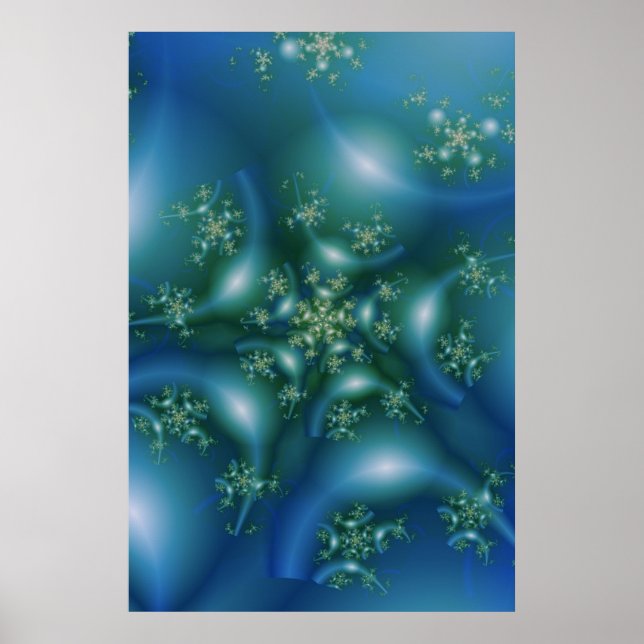 Sweet | Blue and Green Fractal Art Poster (Front)