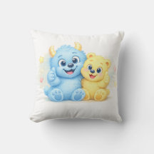 Sweet Blue and Yellow Monster Best Friends