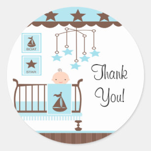 Sweet Blue Baby RoomThank You Sticker