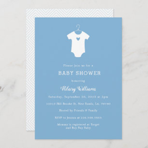 Sweet Blue Baby Shower Invitations