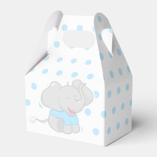 Sweet Blue Box with Elephant Baby Shower (Front Side)