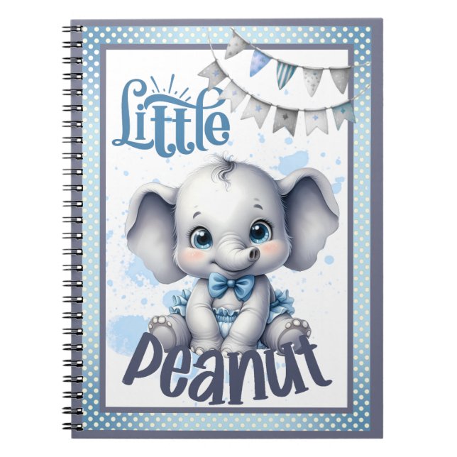 Sweet Blue Elephant - Little Peanut Notebook (Front)
