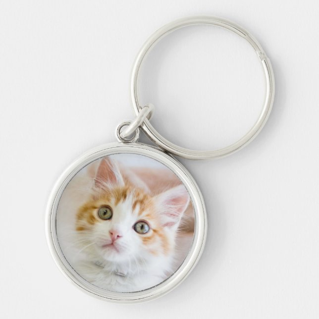 Sweet Blue Eyed Kitty Key Ring (Front)