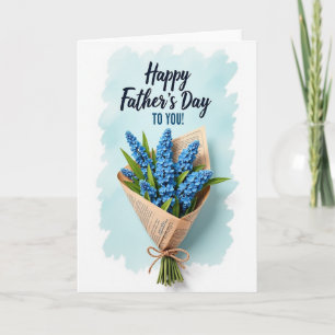 Sweet Blue Flower Fathers Day Card