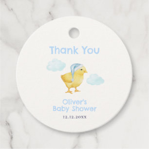 Sweet Blue Sky Cloud Little Chicken Baby Shower Favour Tags