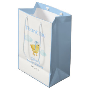 Sweet Blue Sky Cloud Little Chicken Baby Shower Medium Gift Bag