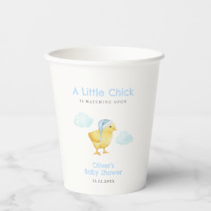 Sweet Blue Sky Cloud Little Chicken Baby Shower Paper Cups