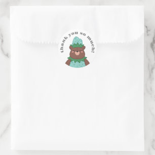 Sweet Blue Strawberry Bear Baby Shower Thank You Classic Round Sticker