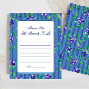 Sweet Blueberries Advice Baby Shower Game