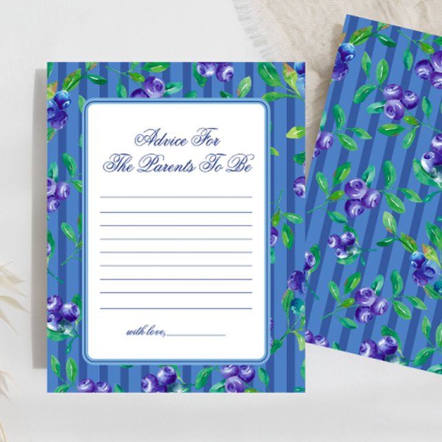 Sweet Blueberries Advice Baby Shower Game (Creator Uploaded)