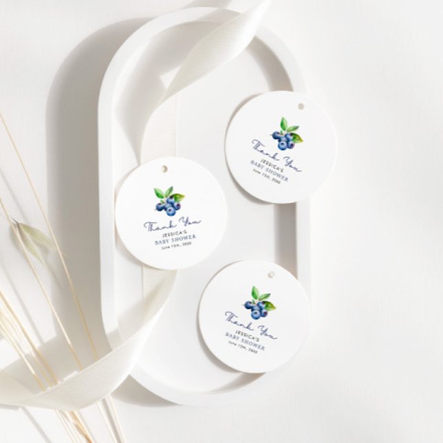 Sweet Blueberries Baby Shower Favour Tags (Creator Uploaded)