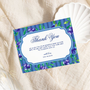 Sweet Blueberries Baby Shower  Thank You Card