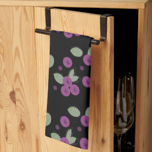 Sweet Blueberries Geometrical Fruit Purple Tea Towel