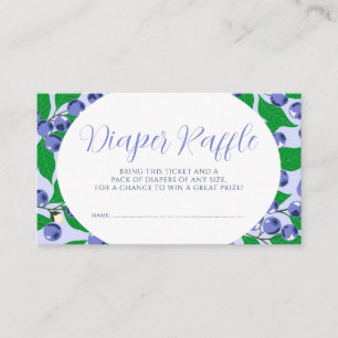 Sweet Blueberry Blue Baby Shower Diaper Raffle Enclosure Card