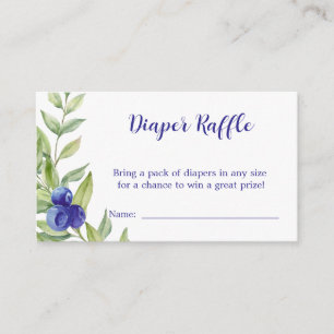 Sweet Blueberry Diaper Raffle Baby Shower Enclosure Card