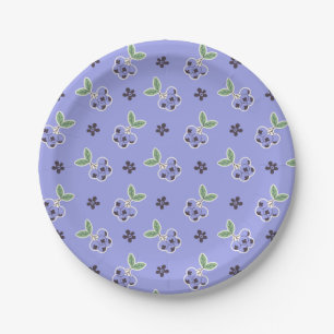 Sweet Blueberry Pattern Paper Plates