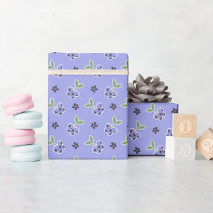 Sweet Blueberry Pattern Wrapping Paper Roll