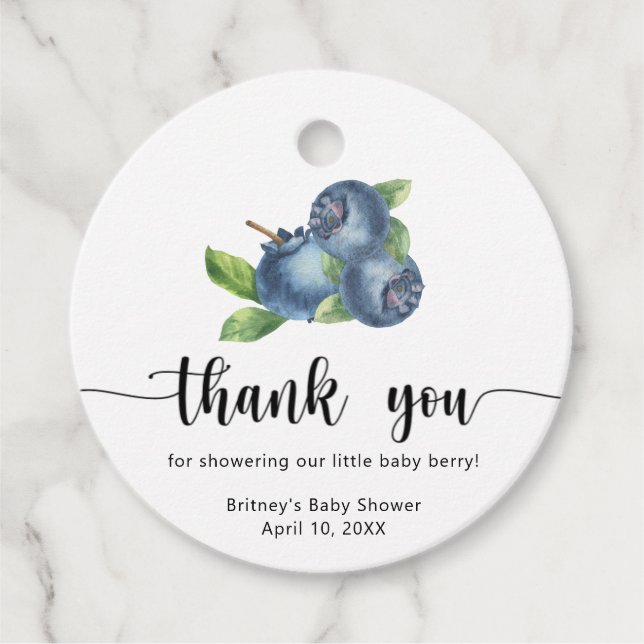 Sweet blueberry - thank you favour tags (Front)