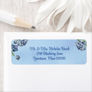 Sweet Blueberry Watercolor Baby Shower Thank You Return Address Label