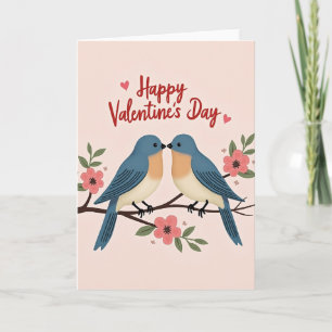 Sweet Bluebirds Valentines Love Card