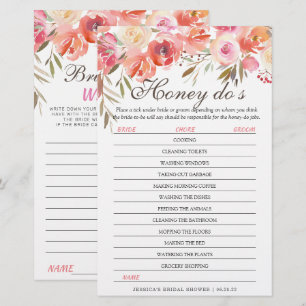 Sweet Blush Floral Double-Sided Bridal Shower Game