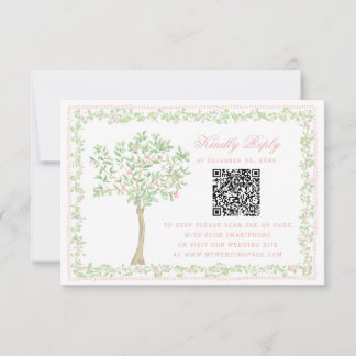 Sweet Blush Tree Floral with Frame RSVP QR Code