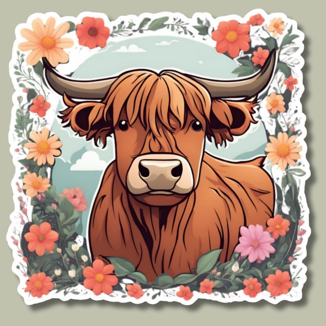 Sweet Bohemian Highland Cow Waterproof  (Creator Uploaded)