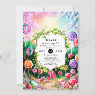 Sweet Boho Candyland Birthday Invitation