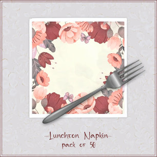 Sweet boho folk art butterfly floral napkin