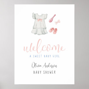 Sweet Boho Girl Outfit Baby Shower Welcome Sign