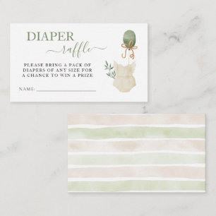 Sweet Boho Neutral Girl Baby Shower Diaper Raffle Enclosure Card