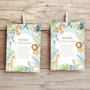 Sweet boho safari animals sage books for baby enclosure card