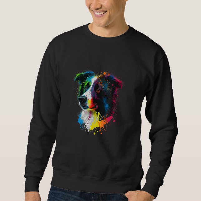 Sweet Border Collie Dog Portrait_3 Sweatshirt (Front)