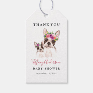 Sweet Boston Mum And Baby Floral Baby Shower Tags
