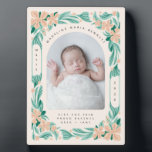 Sweet Botanicals Plaque<br><div class="desc">Happy sweet flowers adorn this cute baby announcement.</div>