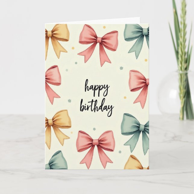 Sweet Bows Birthday Card (Front)